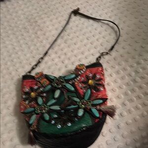 Embellished Floral Shoulder Bag - Multicolor Mary Francis